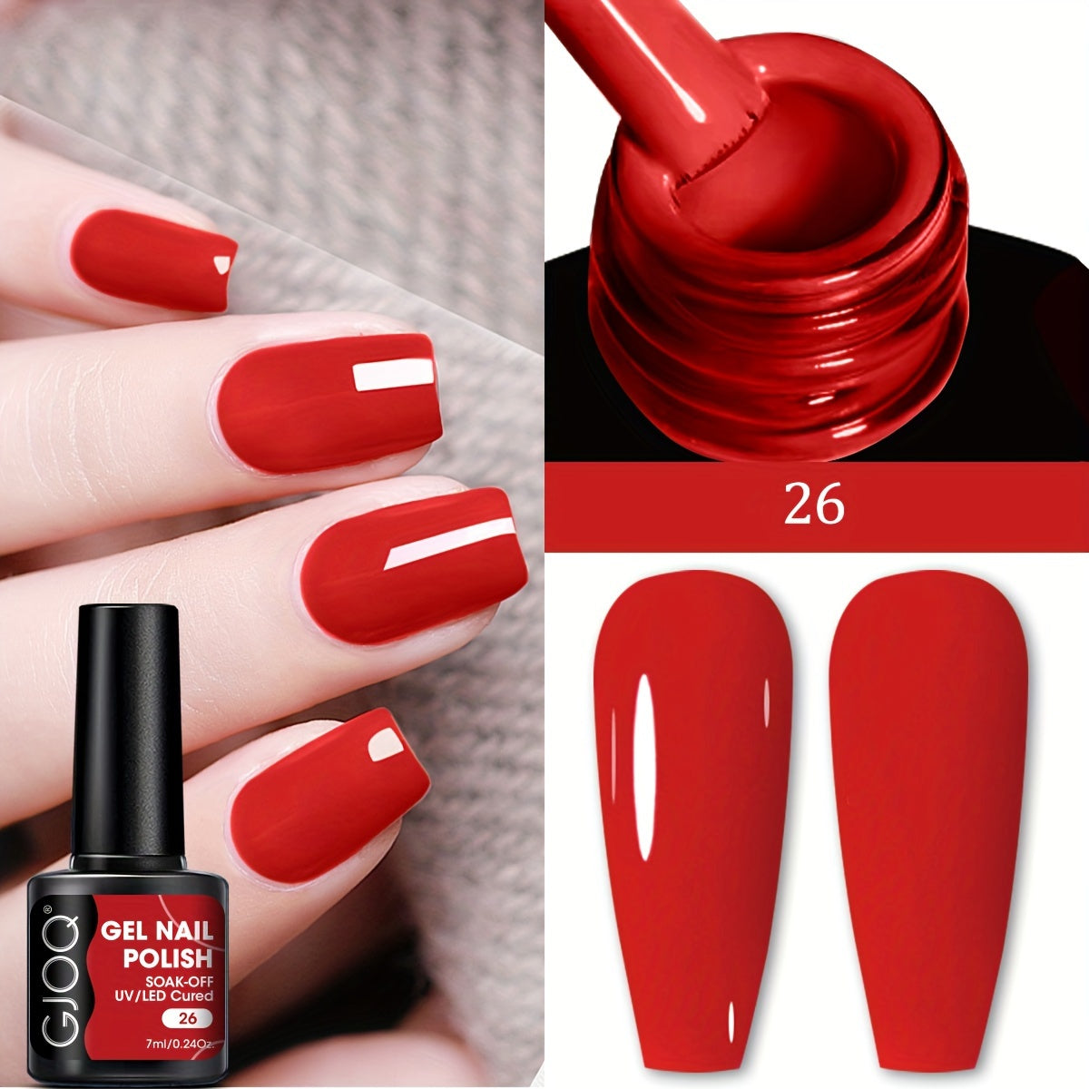 GJOQ Monochrome Gel Nail Polish - High Shine Finish