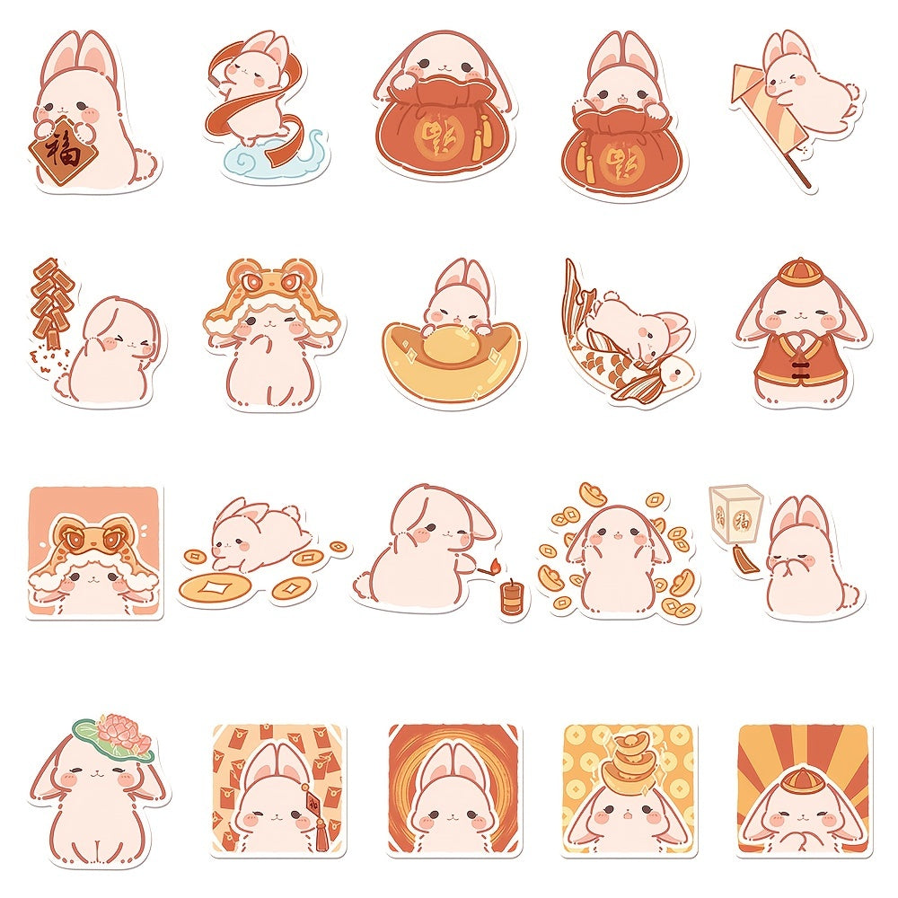 40pcs Hand painted Rabbit Cheese Series Waterproof Sticker