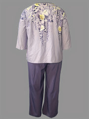 Women's Plus Floral Print Top & Pants 2 Piece Set