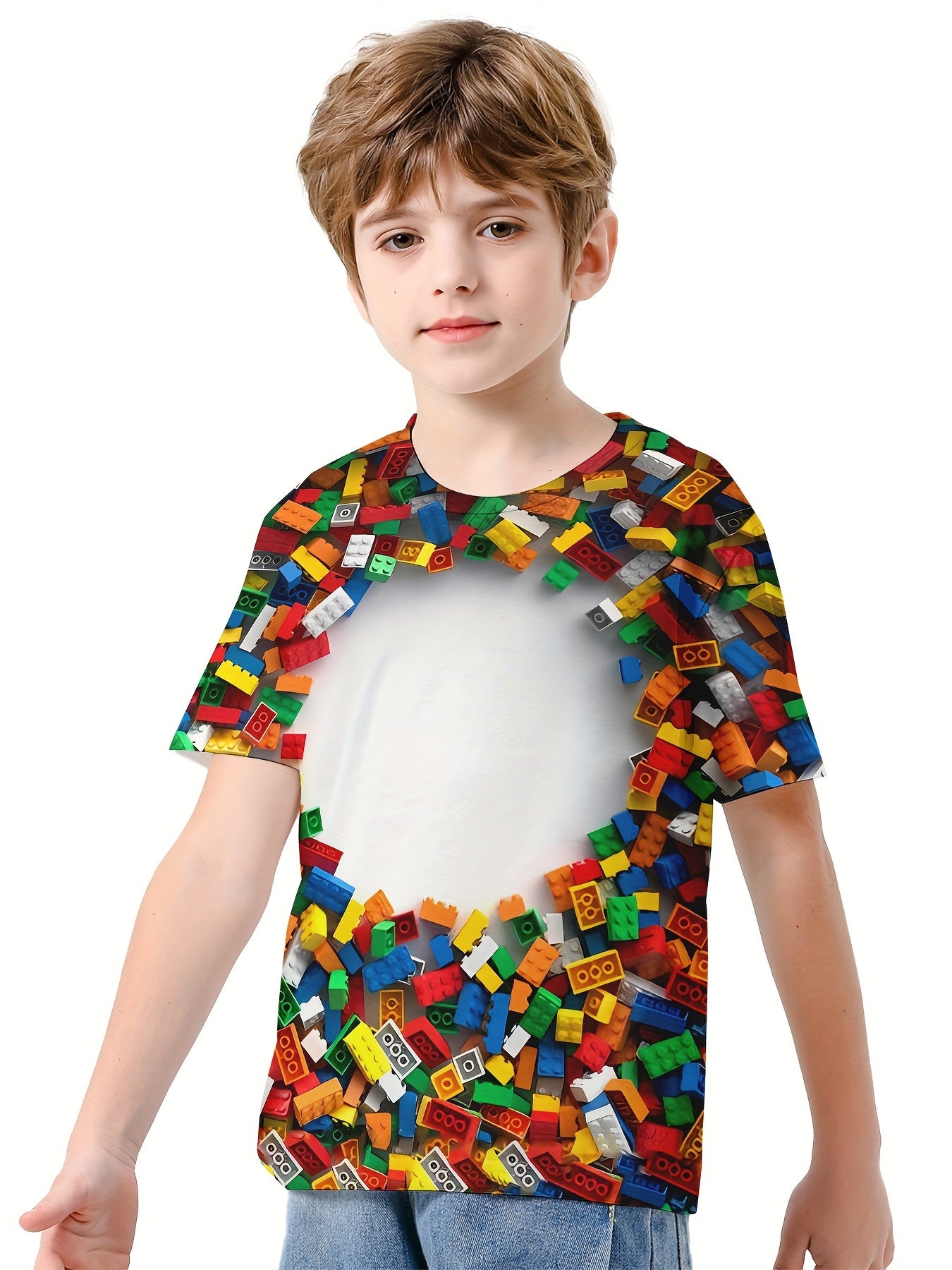 Kids 3D Print Summer T Shirt - Outdoor Fun