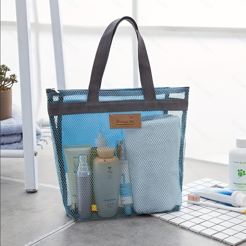 Quick Dry Mesh Shower Bag Portable Toiletry Tote for Gym and Travel