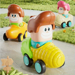 Fruit Theme Cartoon Car Toy Set Mini Push Inertia Pull Back Sliding Cars