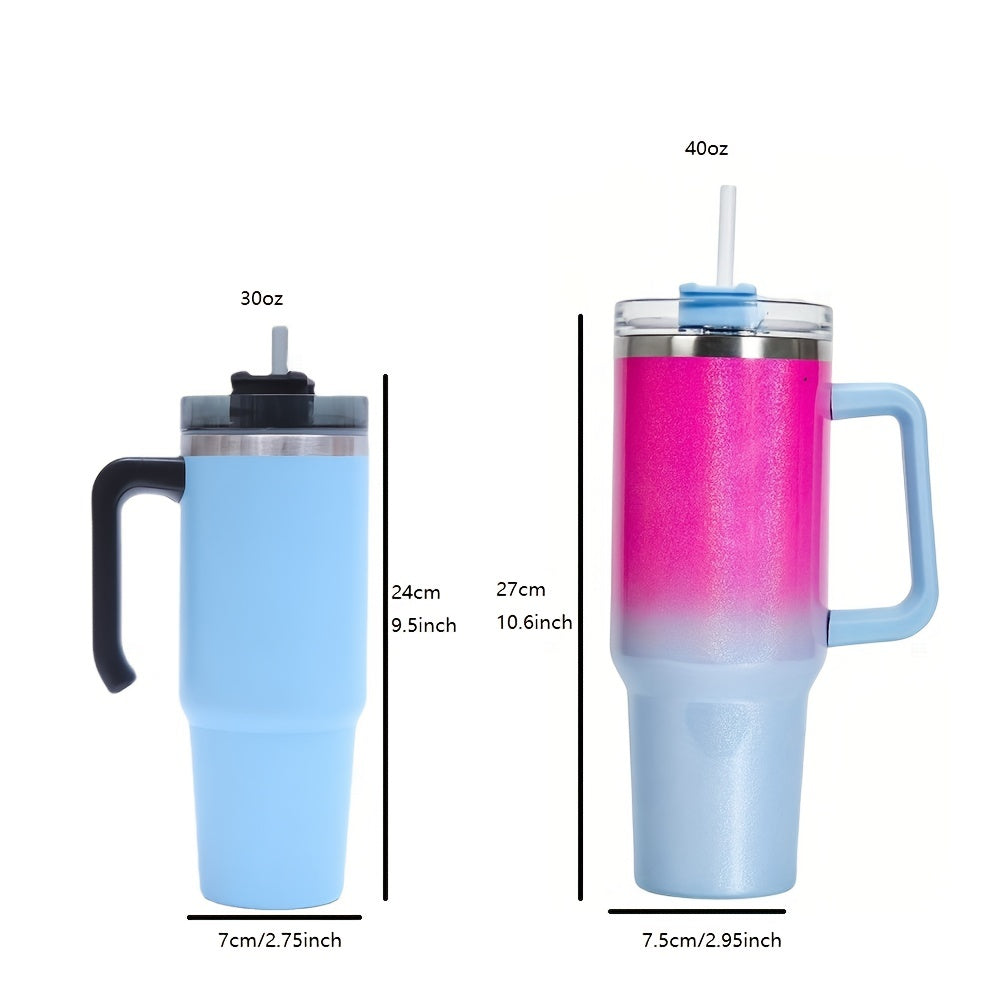 40oz Glitter Tumbler Stainless Steel Water Bottle With Lid & Straw