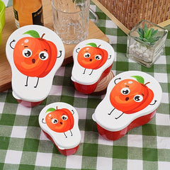 4pcs Fruit Pattern Sandwich Containers Portion Control Lunch Boxes for Snacks