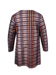  Plaid Print Long Sleeve Open Front Cardigan