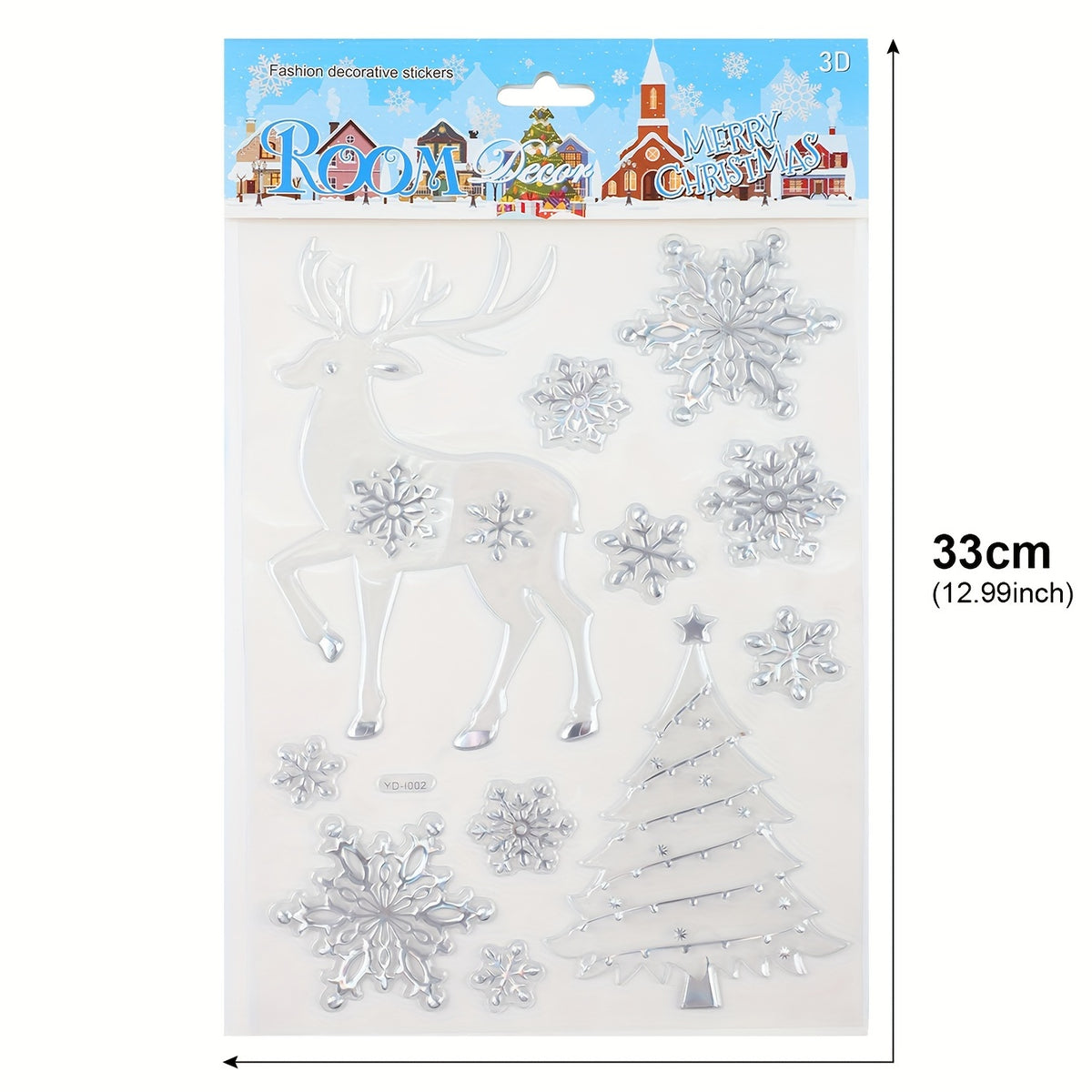 Colorful Snowflake Christmas Tree Snowman Window Stickers