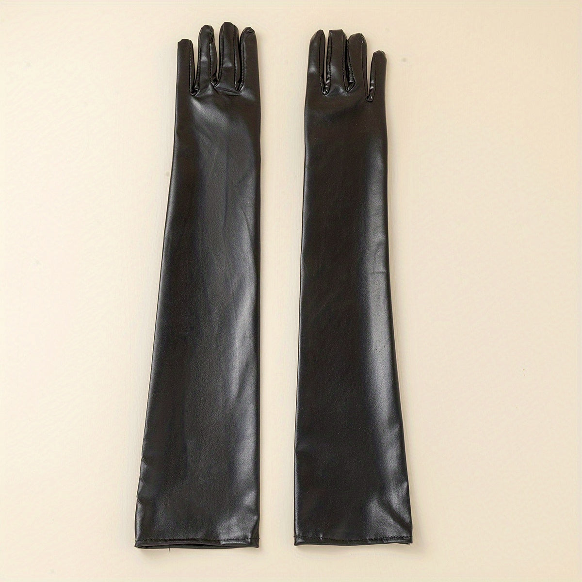 Bright PU Leather Long Gloves for Party Prom Performance