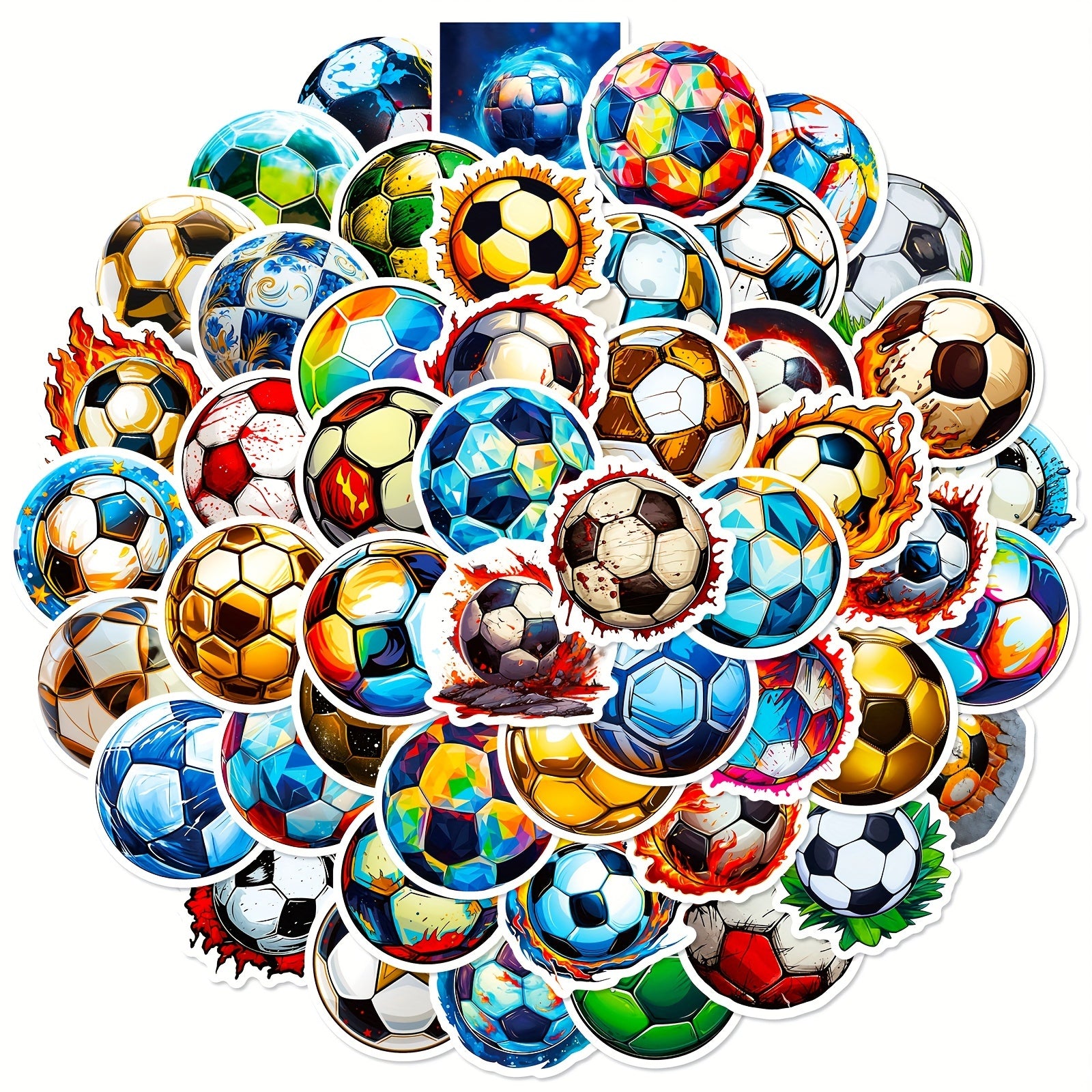 50pcs Football Graffiti Stickers for Desktop Stationery Bicycle