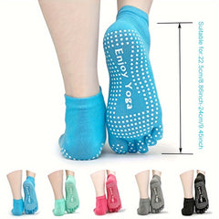 Women's Colorful Full Toe Grip Socks Non Slip Non Skid Gel Bottom