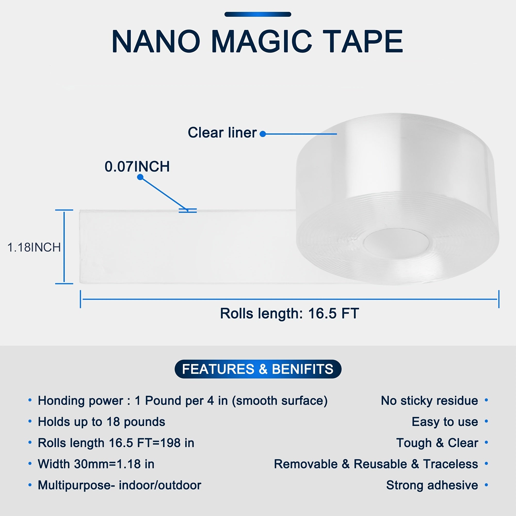 Nano Magic Double Sided Tape - 2mm Thickness