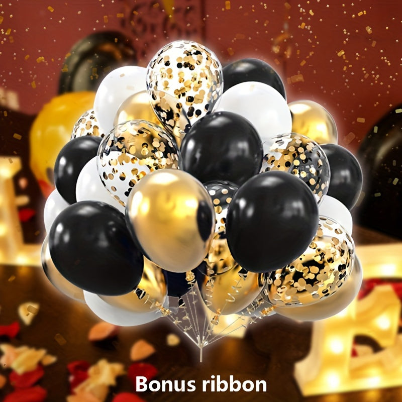 30 48cm 38pcs Latex Balloons Gold Birthday Wedding Party Prop Set