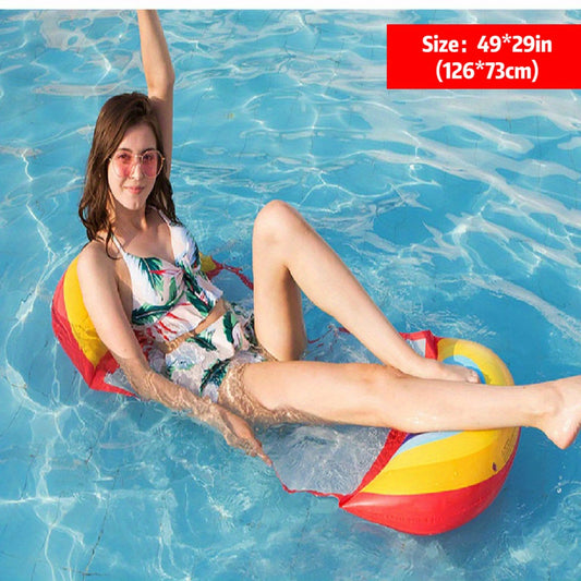 Inflatable Water Hammock with Backrest - Pool Party and Sun Relaxat
