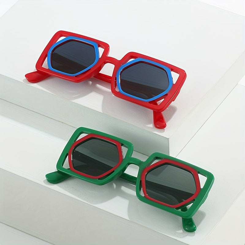 Y2K Square Sunglasses UV400 Beach Party Club Funny Props