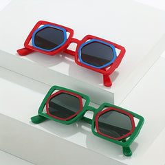 Y2K Square Sunglasses UV400 Beach Party Club Funny Props
