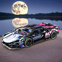 Building Blocks Purple Sports Car Puzzle Toy