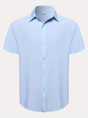 Men's Casual Solid Short Sleeve Shirt for Summer Vacation Resort