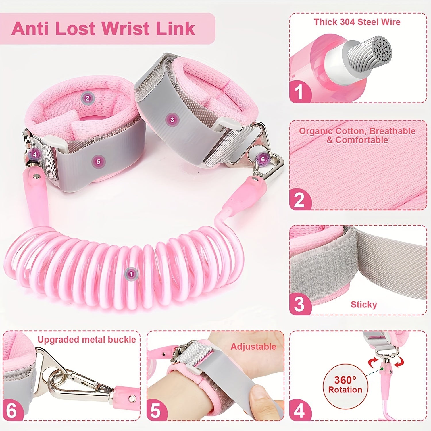 3-in-1 Child Safety Leash for Boys Girls