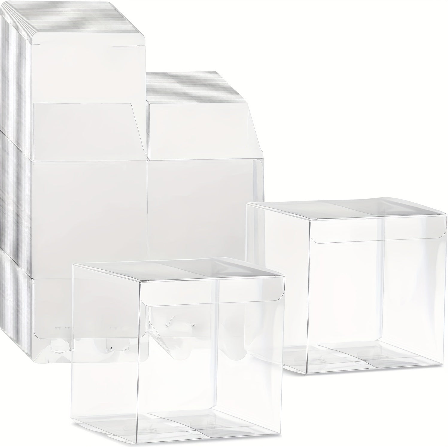 10pcs 4x4x4 Square Clear Gift Boxes Wedding Party Favors Bridal Showers