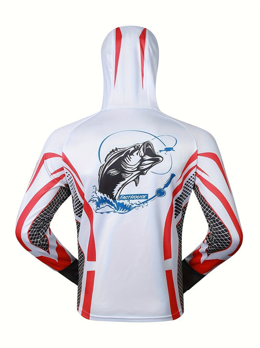 Men's UPF 50 Sun Protection Hooded Jacket Quick Dry Long Sleeve Rash Guard