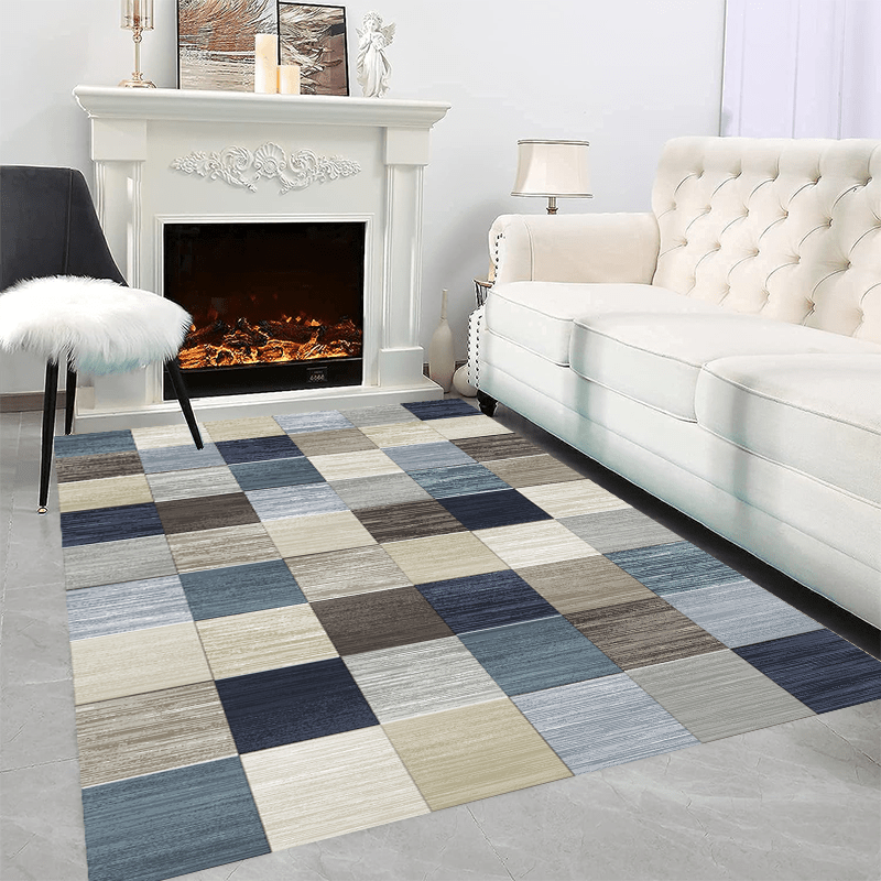 Fluffy Faux Wool Area Rugs Non-slip Large Carpet