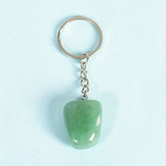 Natural Stone Healing Crystal Agate Keychain Pendant Bag Buckle Key Chain