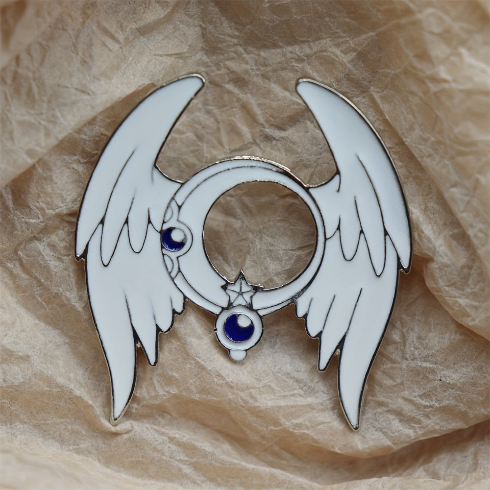 Men's Enamel Star Moon Brooch
