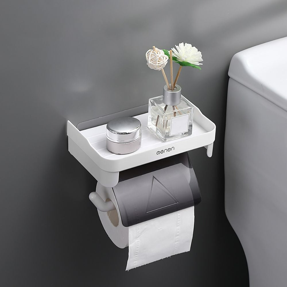 Toilet Paper Holder Wall Mounted Waterproof Shelf