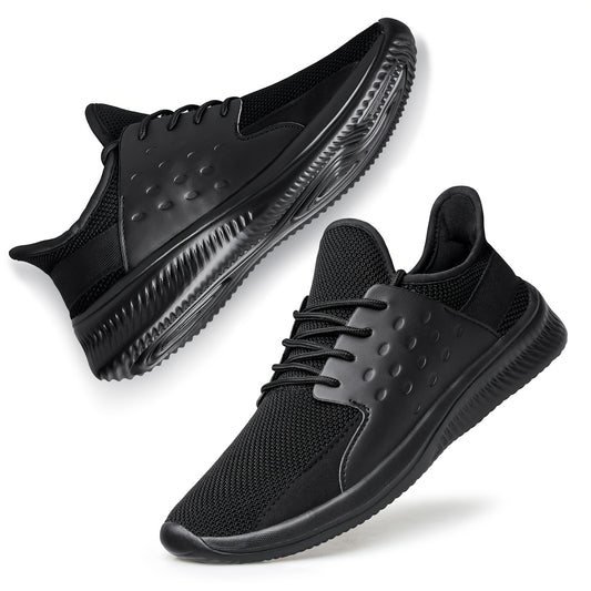 Men's Breathable Mesh Lace Up Running Sneakers