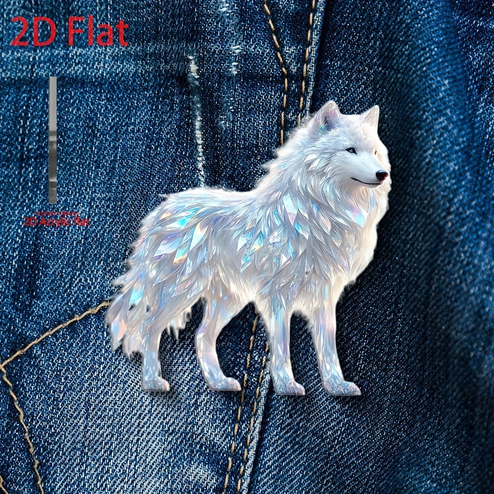 Acrylic Dream Wolf Brooch - Fashionable DIY Accessory for Mother's Day Gift