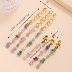 Braided Hair Rope Crystal Stone Pendant Boho Style Hair Clip