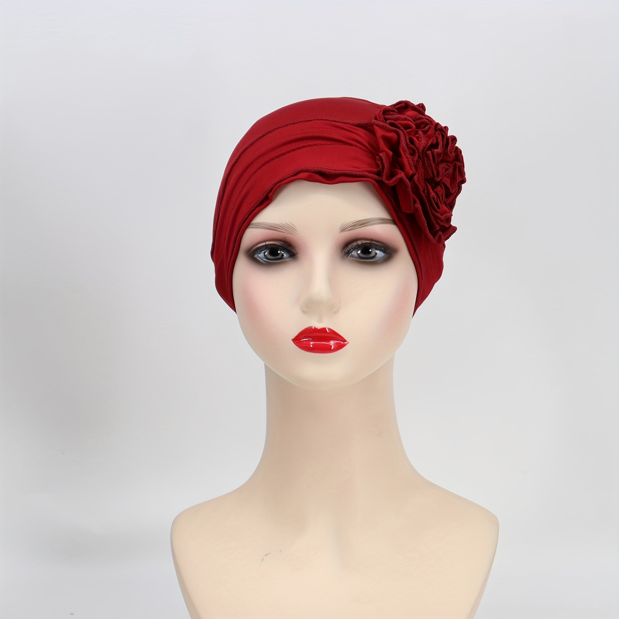 Elastic Turban Cap Solid Head Wrap Bandana Headwear Women Beanie Hats