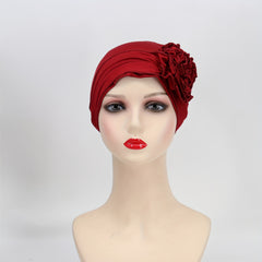 Elastic Turban Cap Solid Head Wrap Bandana Headwear Women Beanie Hats
