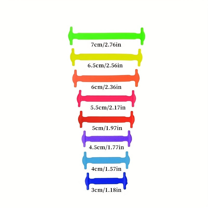 16pcs Silicone No Tie Shoelaces for Kids & Adults - Quick Shoe Lace