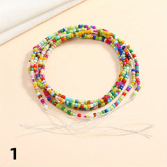 Boho Waist Beads For Women Elastic Body Chains Bikini Jewelry Beach Waist Chain