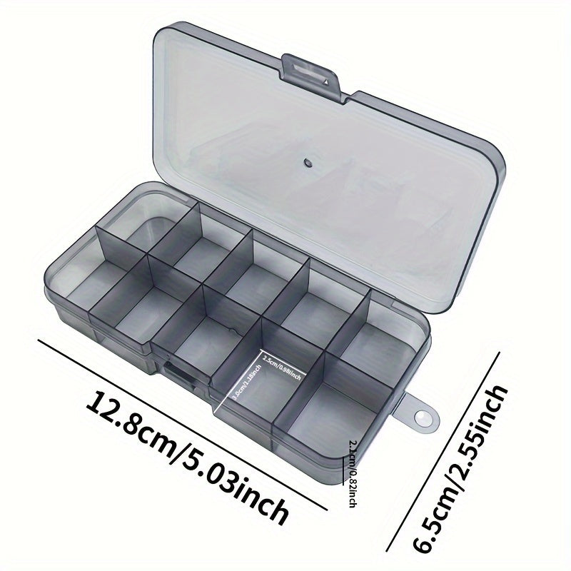 Plastic Portable Tackle Box 10 Compartment Storage Organizer