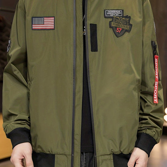 Men's Casual Zip Up Jacket for Spring Fall