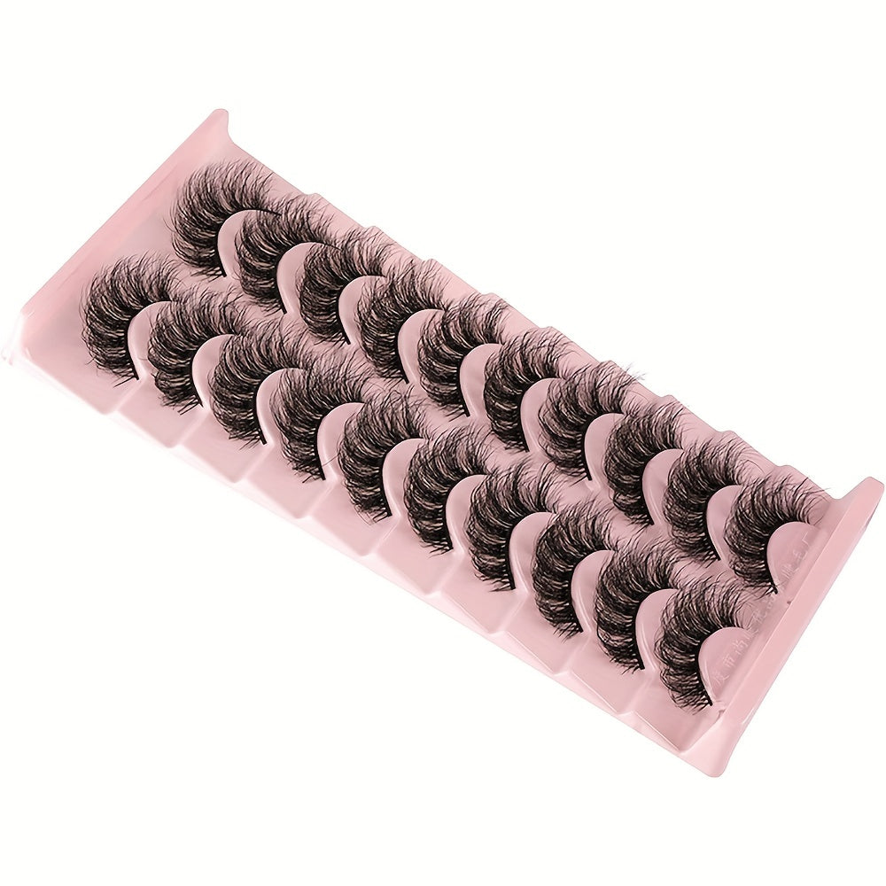 10 Pairs Fluffy Wispy Faux Mink Lashes Strip Eyelash 3D Extension