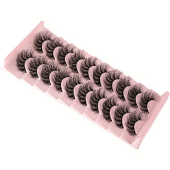10 Pairs Fluffy Wispy Faux Mink Lashes Strip Eyelash 3D Extension