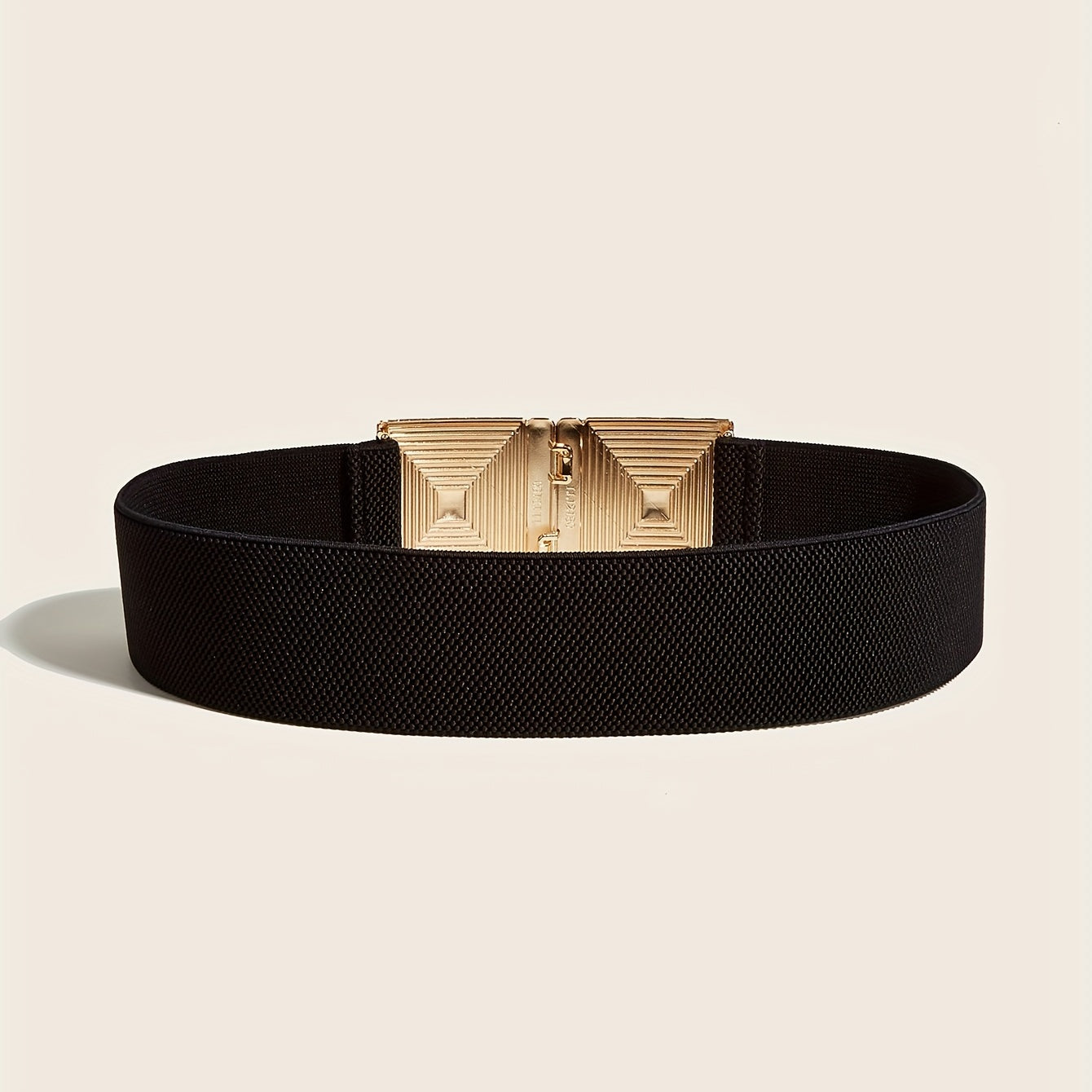 Spiral Square Buckle Elastic Belt Wide Waistband for Women