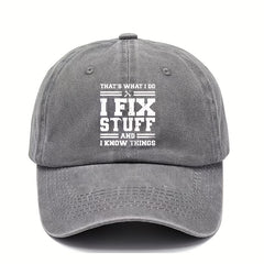 I Fix Stuff Baseball Cap Printed Washed Distressed Dad Hats