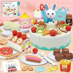Toy Cake Cutting Fruit Afternoon Tea Set for Kids