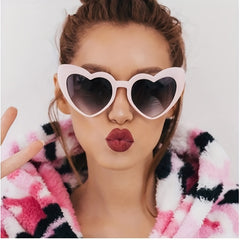 Heart Frame Sunglasses Gradient Lens Glasses Costume Party Beach