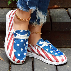 Women's Star Graphic & Striped Canvas Shoes Lightweight Sneakers
