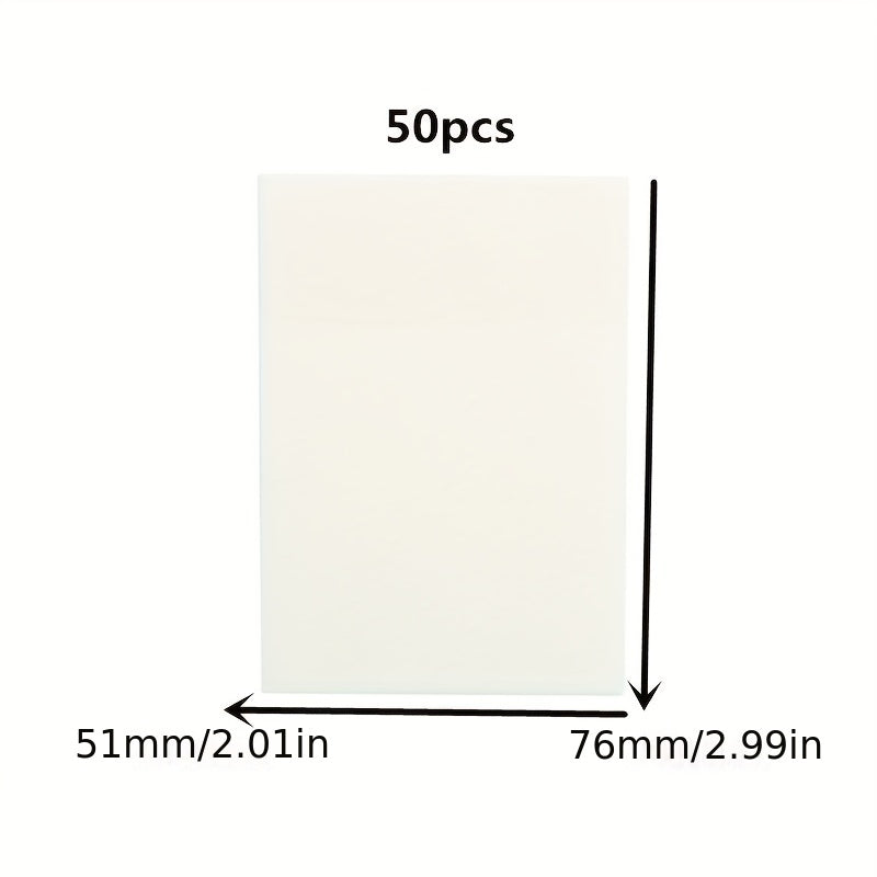 50PCS Transparent Sticky Notes Set Clear Self Stick Notes Waterproof Memo Pads