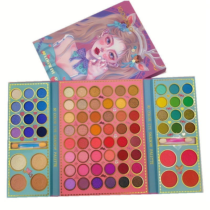 80 Colors Eyeshadow Palette Blush Concealer Powder Palette
