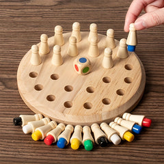 Wood Memory Match Chess Set Educational Puzzle Toy Concentration Training