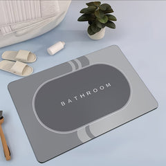 1pc Bathroom Mat Floor Mat Modern Rug Non Slip Absorbent Quick Dry Grey