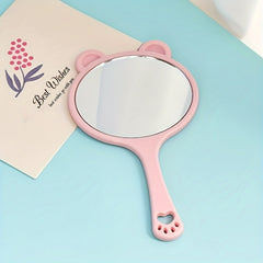 Cartoon Handheld Makeup Mirror with Handle, Portable Beauty Mirror