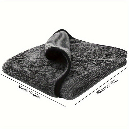 1pc Microfiber Car Drying Cloths Grey