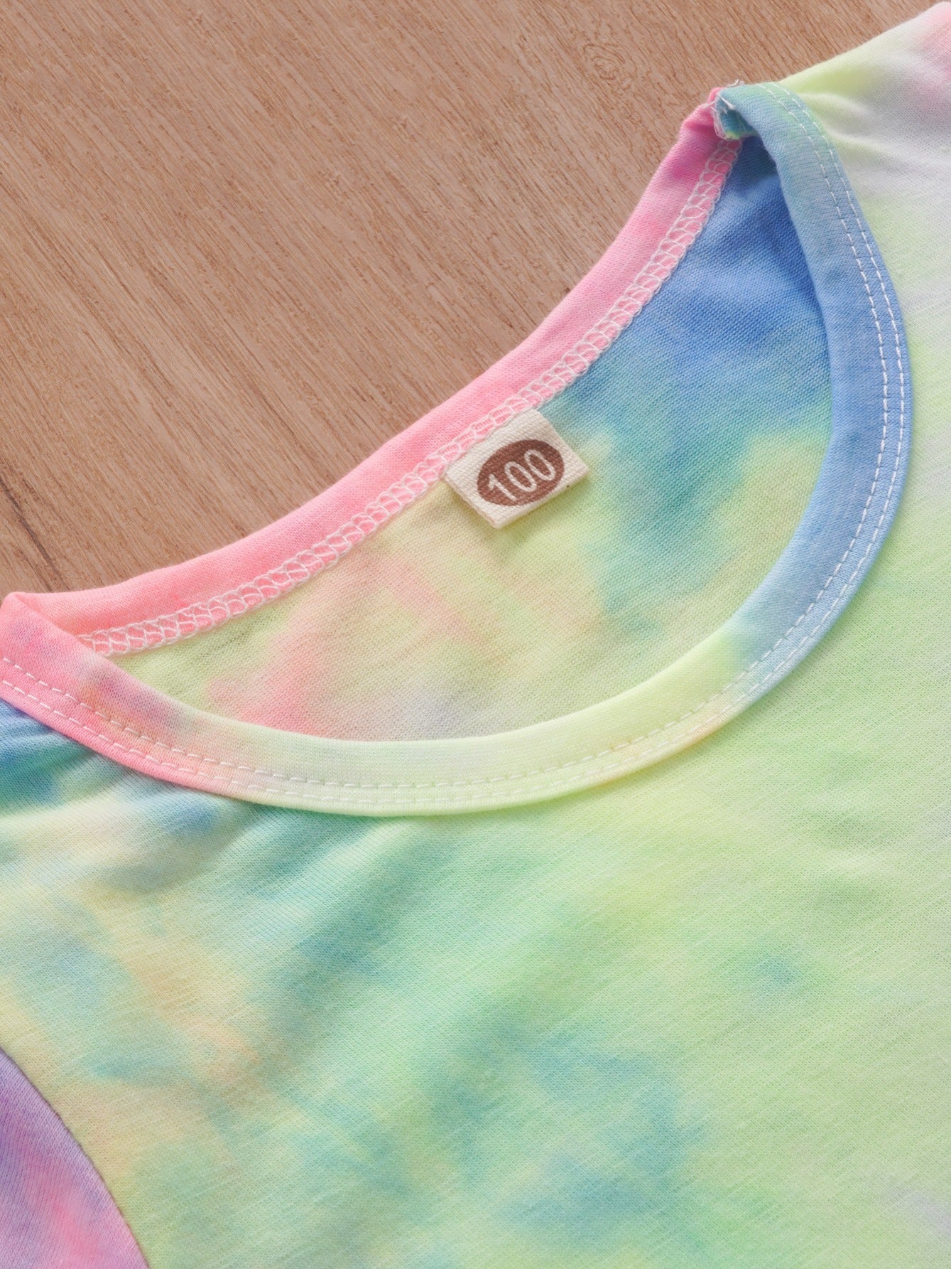 2pcs Baby Rainbow Tie Dye Shirt Top & Shorts Set